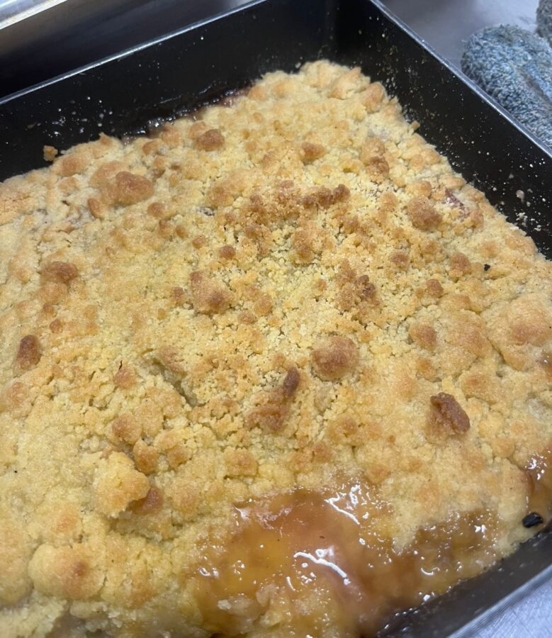 Crumble de Maçã e Uva