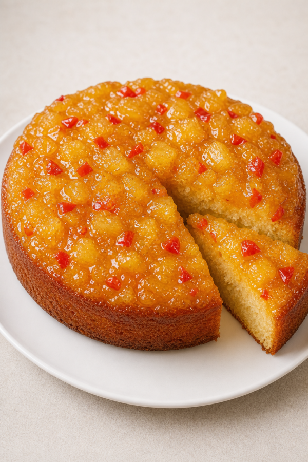 Bolo de Maçã com Calda de Geleia de Tangerina