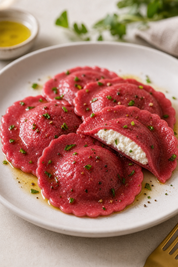 Ravioli de Beterraba com Recheio de Ricota
